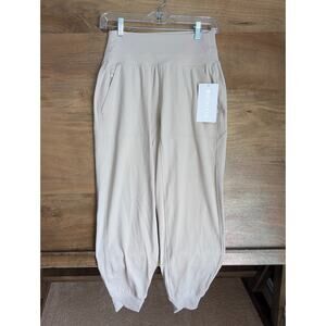 Athleta Venice Jooger Pants Womens XS Beige Pantalon Jogging High Waisted NWT